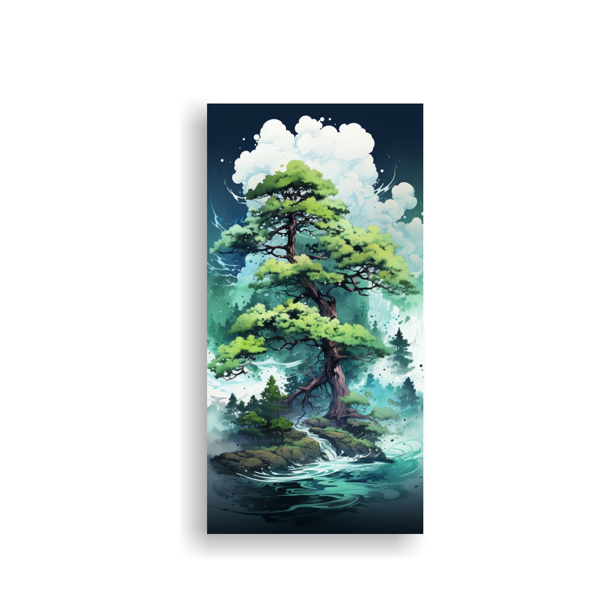 GENERICO - Cuadro Abstracto De Un Pino Escocés En Colores 70x140 Cm