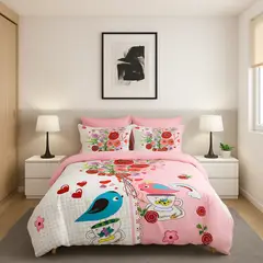 ARMONIA - Cubrecama liviano Birds Pin 15 plz quilt + funda 50x70 suave 604