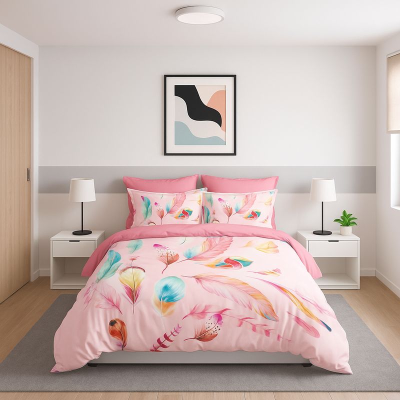 ARMONIA - Set cubrecama liviano Plumas Pa 15 plz + funda 50x70 verano 606