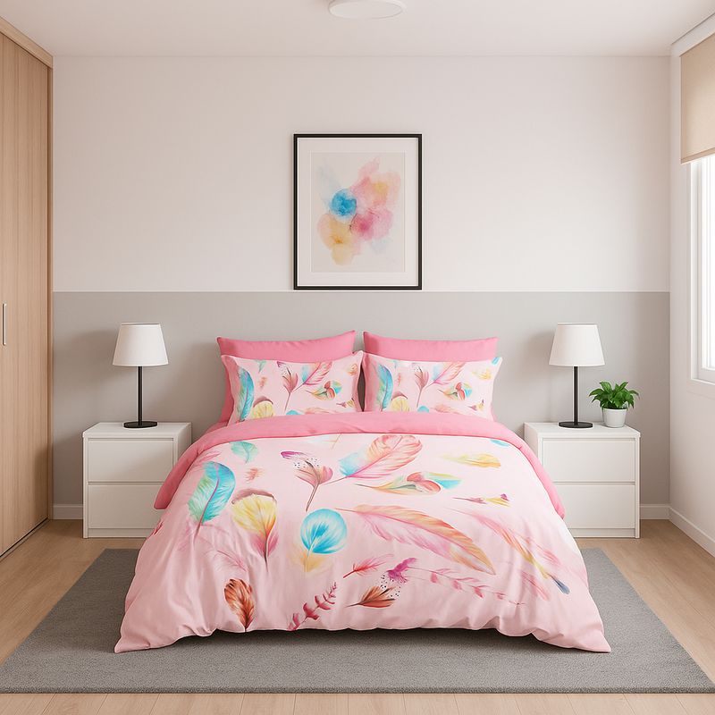ARMONIA - Quilt verano Plumas Pa 15 plazas con funda 50x70 diseño fresco 606