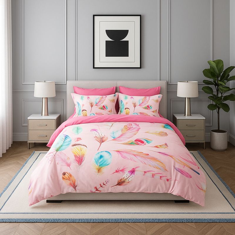 ARMONIA - Cubrecama liviano Plumas Pa 15 plz quilt + funda 50x70 suave 606