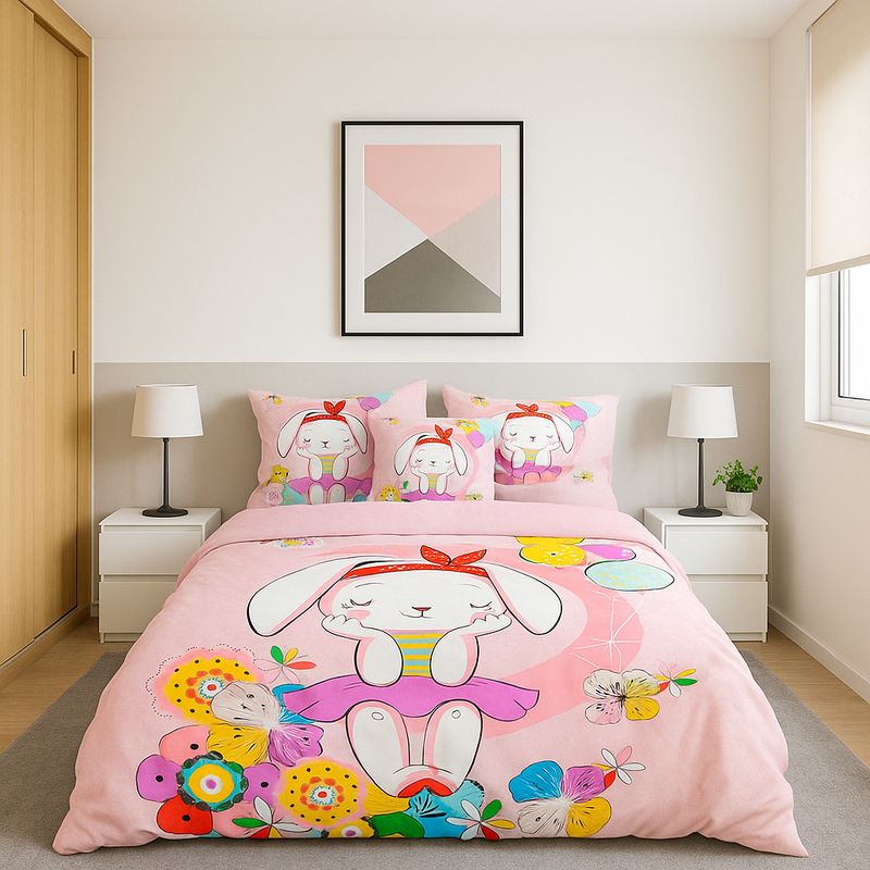 ARMONIA - Set cubrecama ligero 15 plz Conejita + funda 50x70 verano 607
