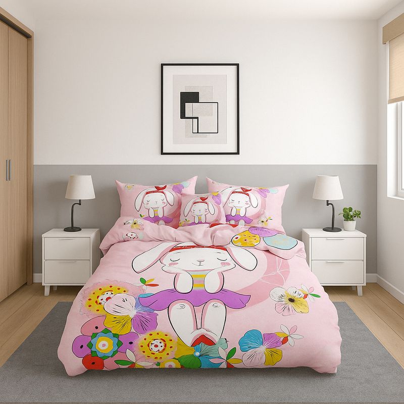ARMONIA - Juego cubrecama 15 plz Conejita verano + funda 50x70 confort 607