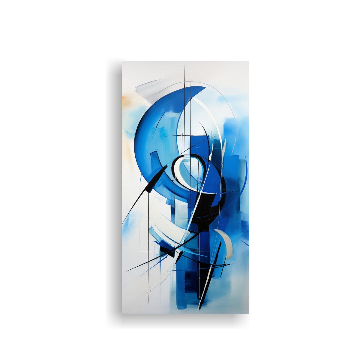 GENERICO - Cuadro Abstracto Azul Intenso Sobre Lienzo Patron 60x120 Cm