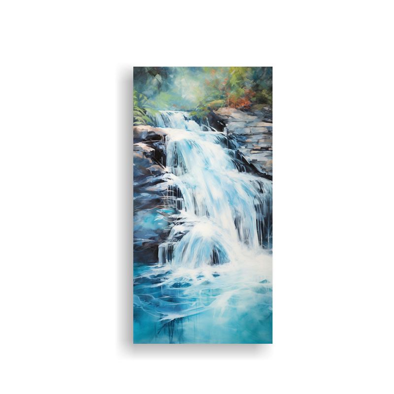 GENERICO - Cuadro Abstracto De Una Cascada Tranquila En 50x100 Cm