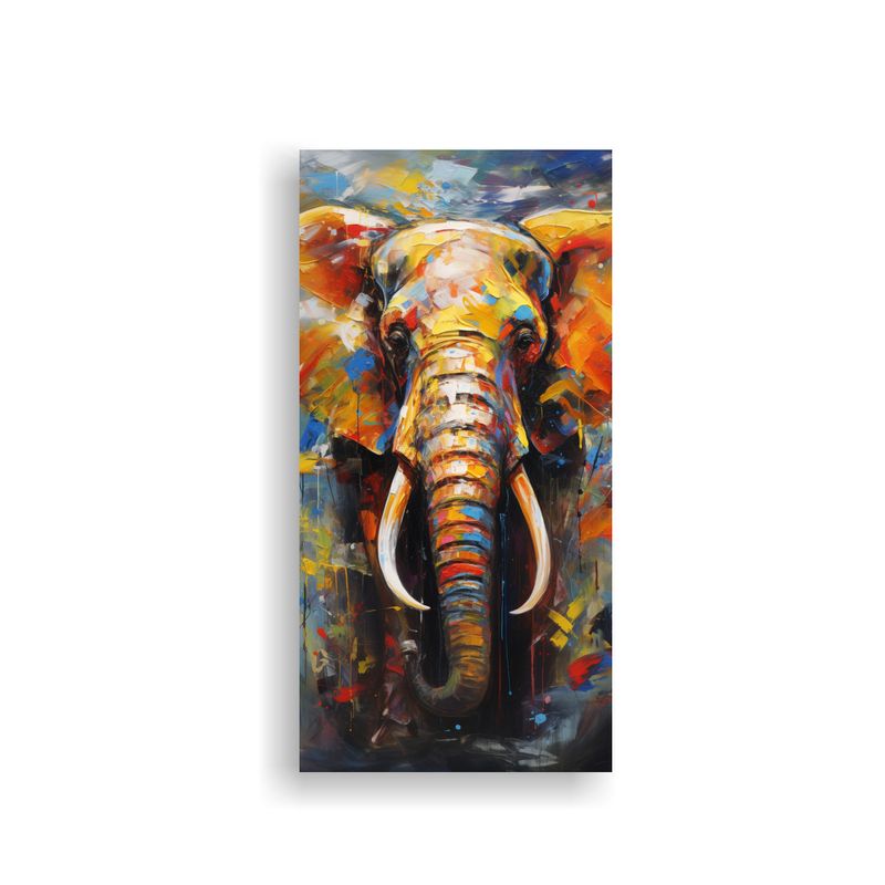 GENERICO - Cuadro Abstracto Elefante Fantástico Pintura 20x40 Cm