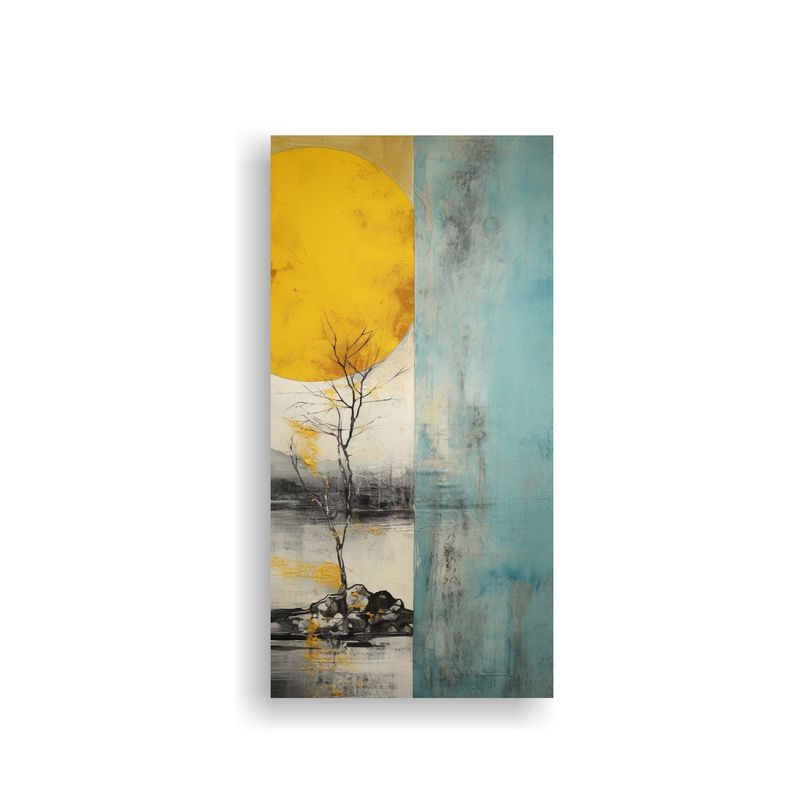 GENERICO - Pintura Inspiradora Canva Con Acuarela Amarilla 70x140 Cm