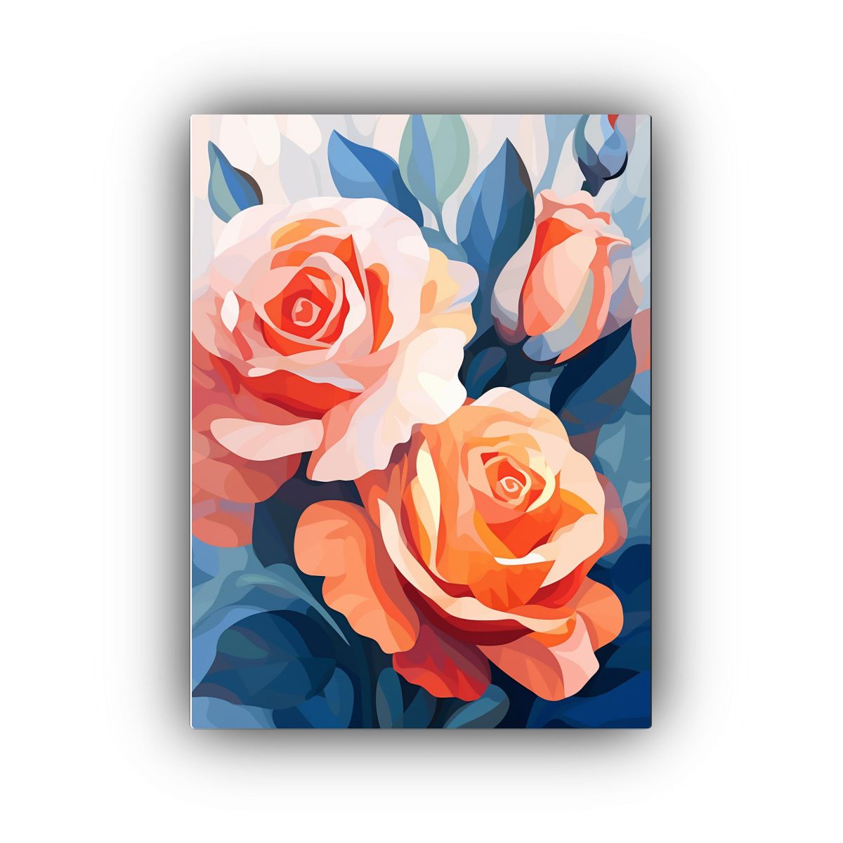 GENERICO - Cuadro Minimalista De Líneas Finas Con Rosas 80x120 Cm