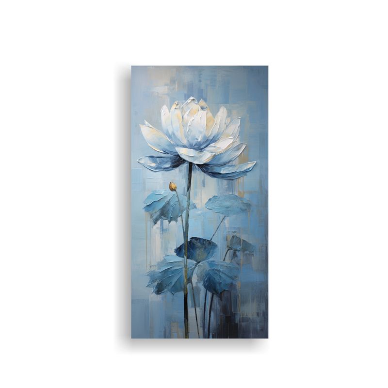 GENERICO - Cuadro Impreso Modernidad Lienzo Azul Loto Estilo 20x40 Cm