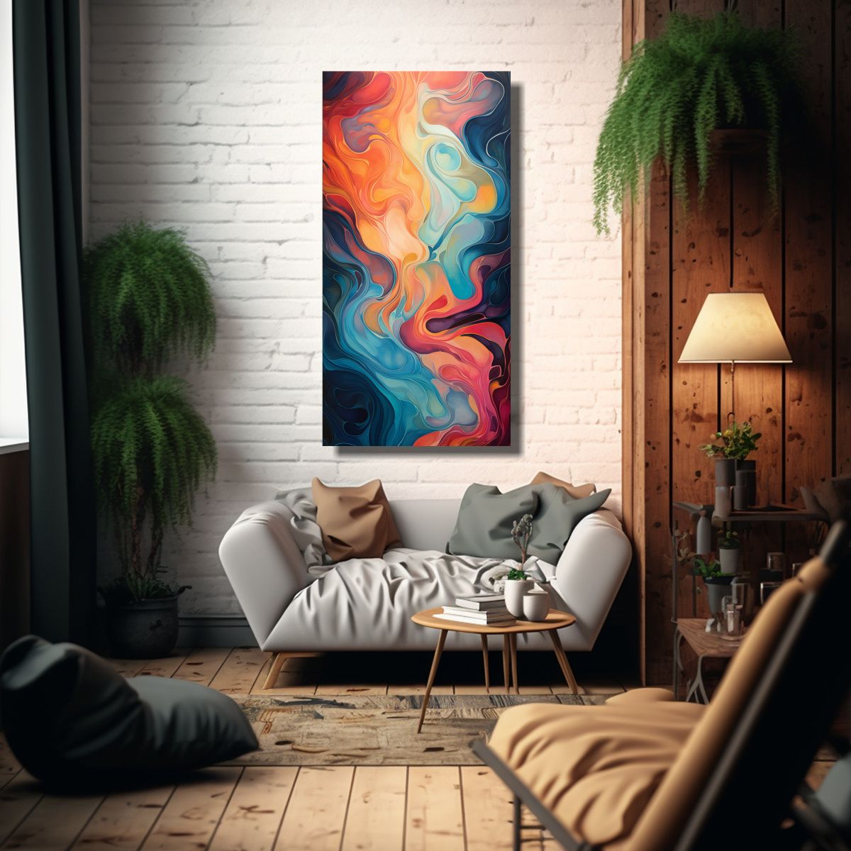 GENERICO - Pintura Abstracta Street Art En Lienzo De Tela 70x140 Cm
