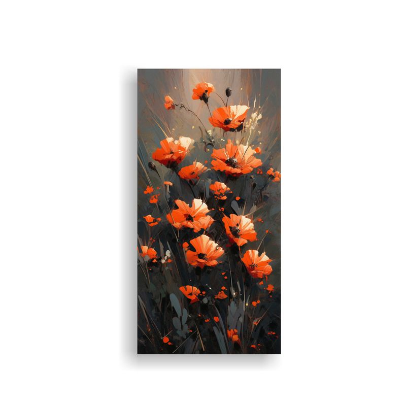GENERICO - Cuadro De Lienzo Abstracto De Flores En Colores 50x100 Cm