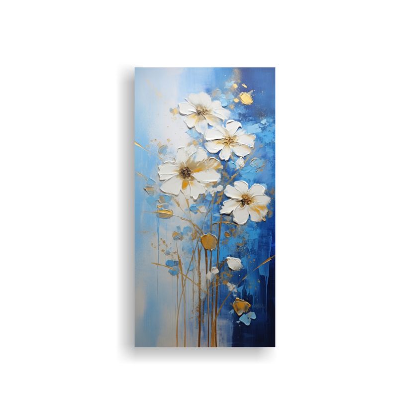 GENERICO - Pintura Mural Conceptual En Lienzo De Flores En 40x80 Cm