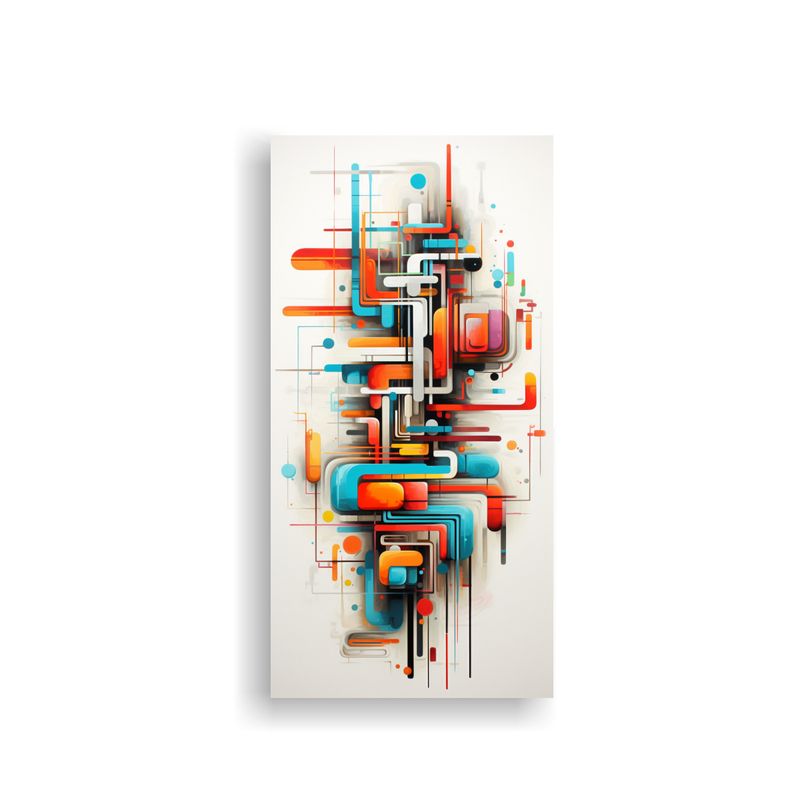 GENERICO - Cuadros Abstractos De Tonos Callejeros En Líneas 60x120 Cm