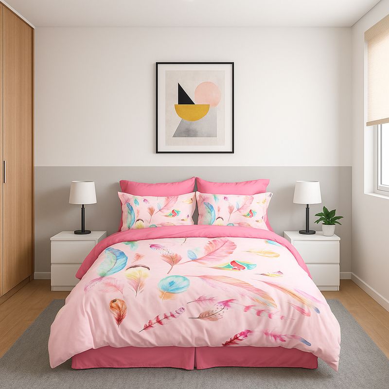 ARMONIA - Juego cubrecama 15 plz Plumas Pa verano + funda 50x70 confort 606