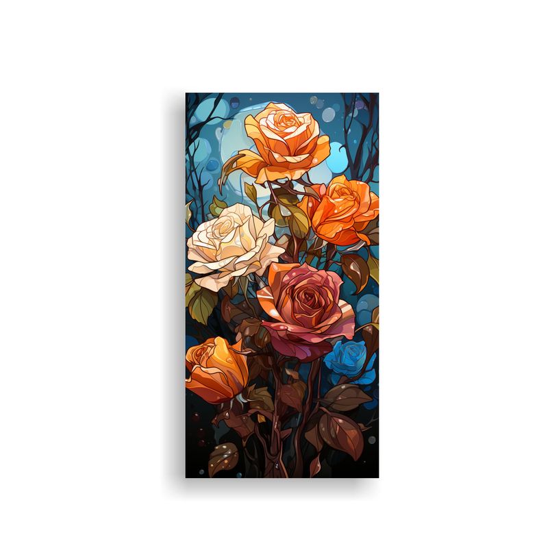 GENERICO - Cuadro De Cuadro De Rosas Híbridas Estilo Pop Art 60x120 Cm