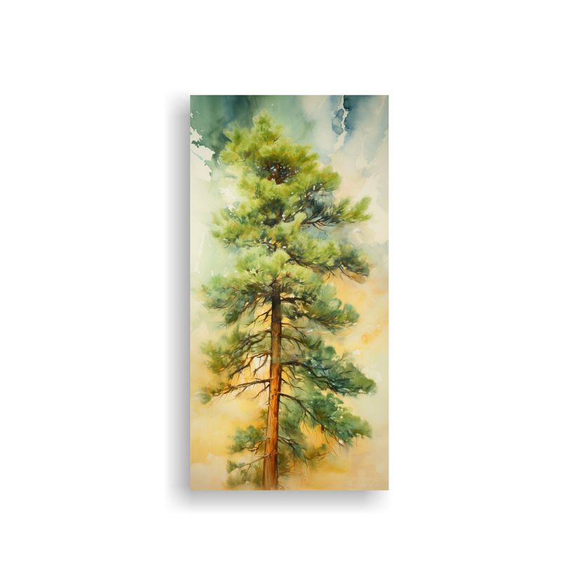 GENERICO - Cuadro Abstracto Surrealista Árbol De Pino 20x40 Cm