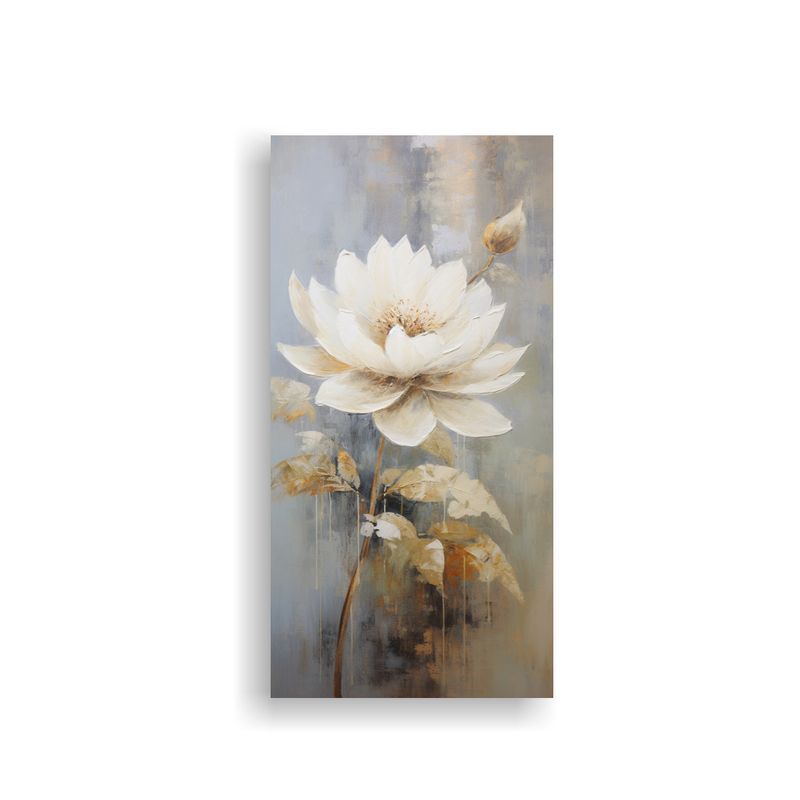 GENERICO - Pintura Lienzo Vintage Estilo Loto Blanco 70x140 Cm