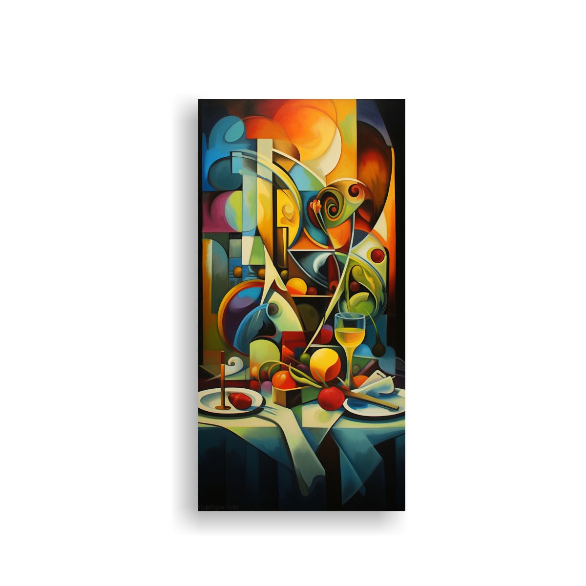 GENERICO - Pintura Abstracta De La última Cena En Diversos 60x120 Cm