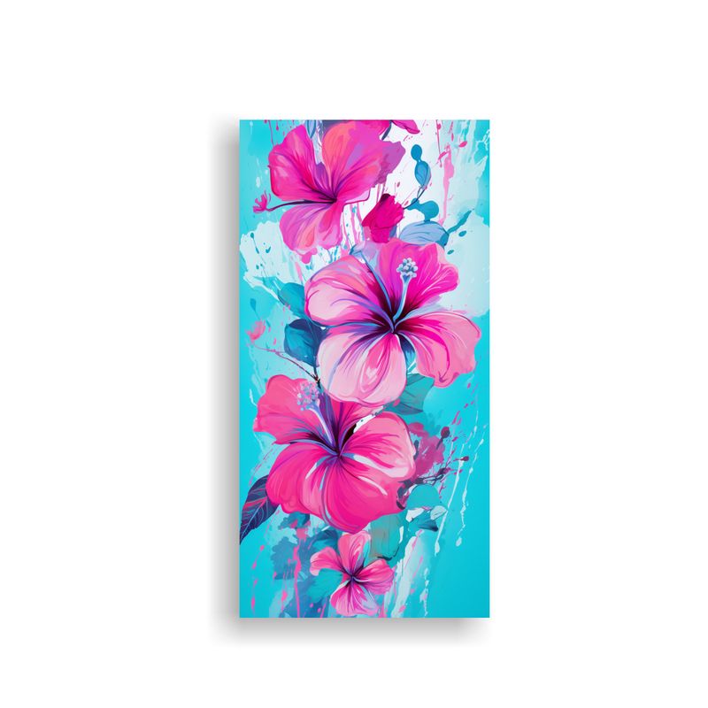 GENERICO - Cuadro Movimiento Lineales En Turquesa Y Rosa Con 70x140 Cm