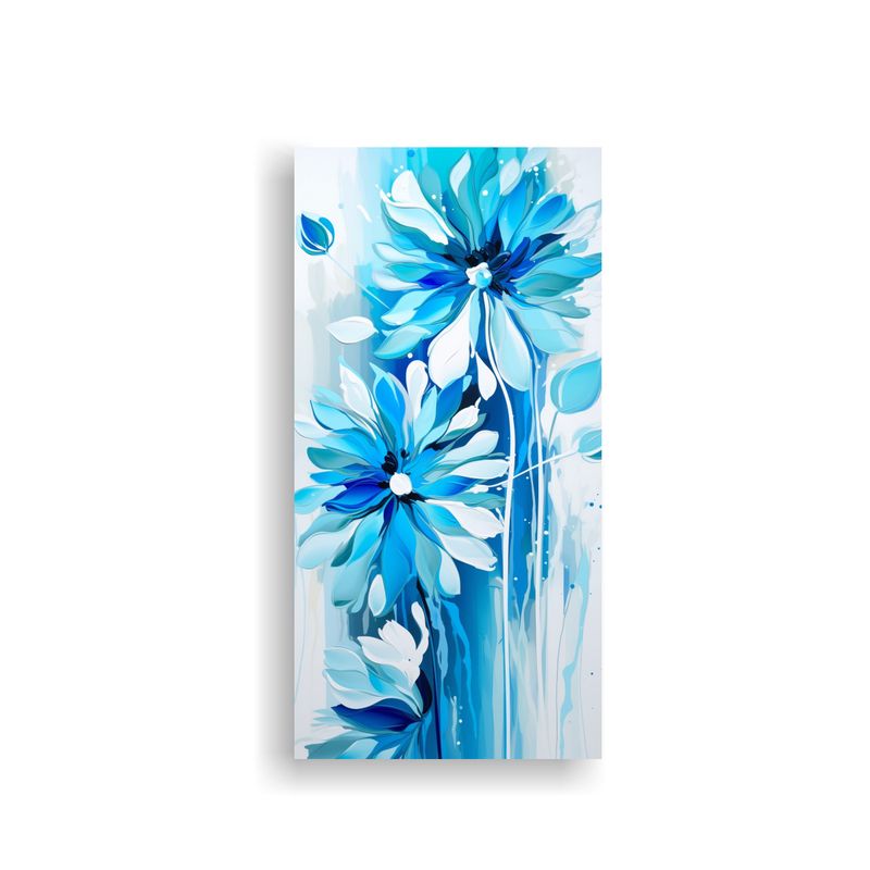 GENERICO - Cuadro De Decoración En Blanco Y Turquesa Con 30x60 Cm