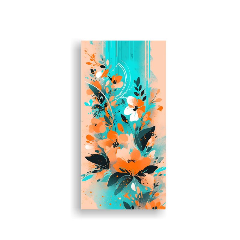 GENERICO - Arte Hogar Deco Turquesa Y Naranja En Una 50x100 Cm