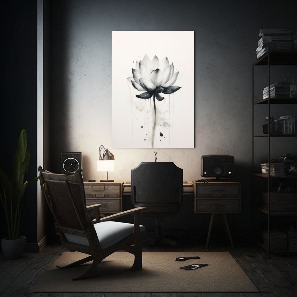 GENERICO - Lienzo Estilo Galería Simetría Montana De Loto 80x120 Cm