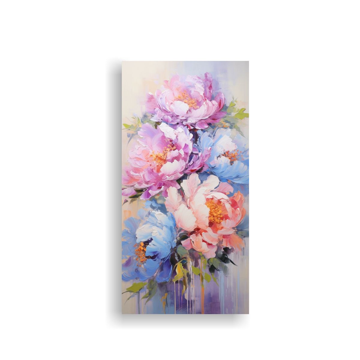 GENERICO - Cuadro De Peonías Impreso En Lienzo Con Colores 20x40 Cm