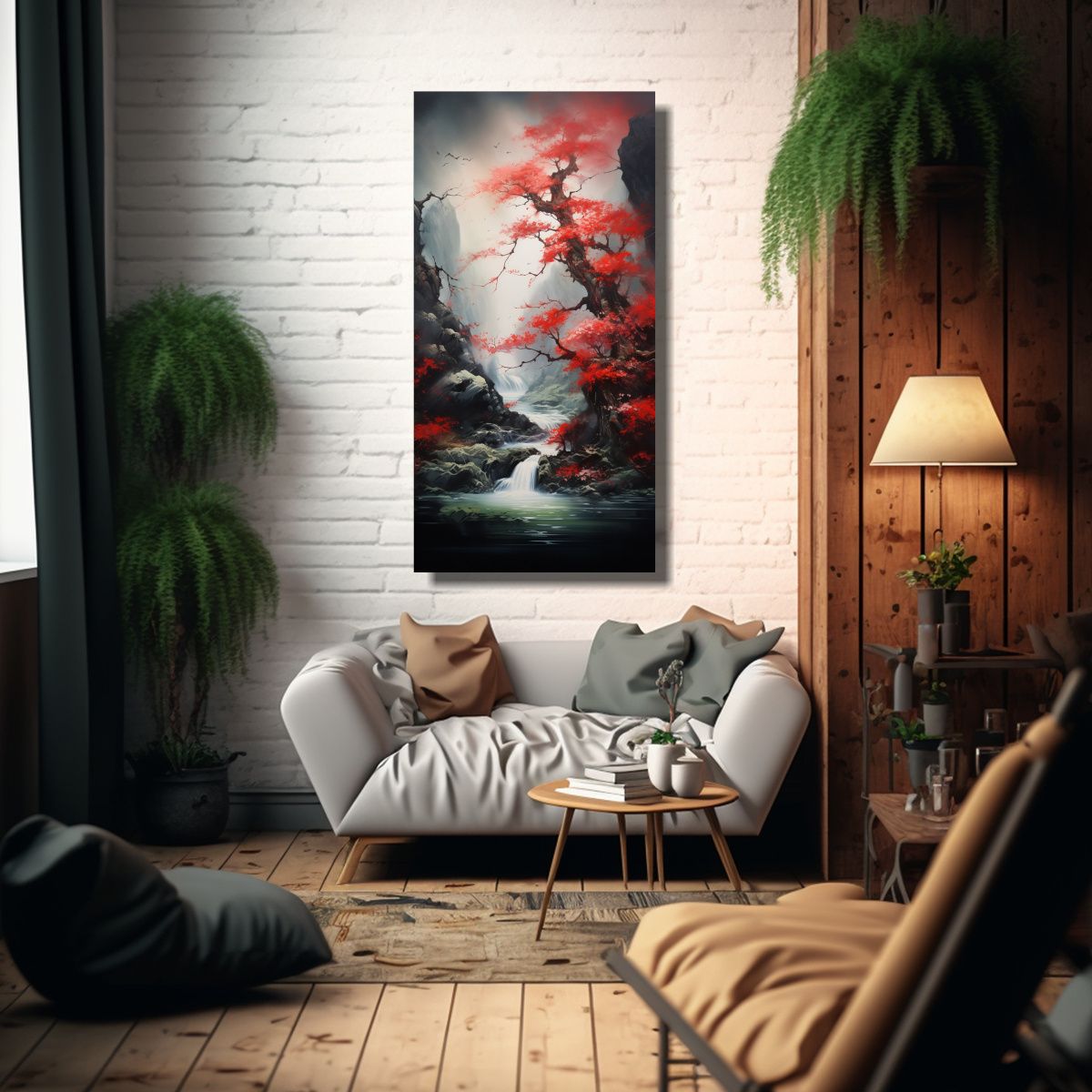 GENERICO - Cuadro Abstracto Movimiento Riqueza Naturaleza 30x60 Cm