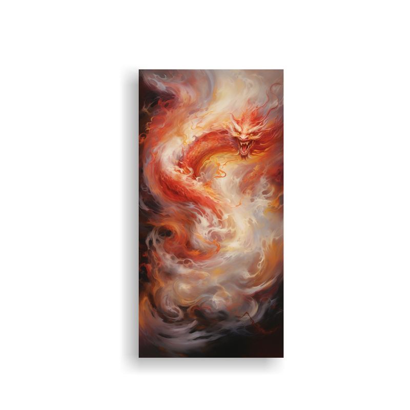 GENERICO - Pintura De Pared Danza De Dragones En El Cielo 30x60 Cm