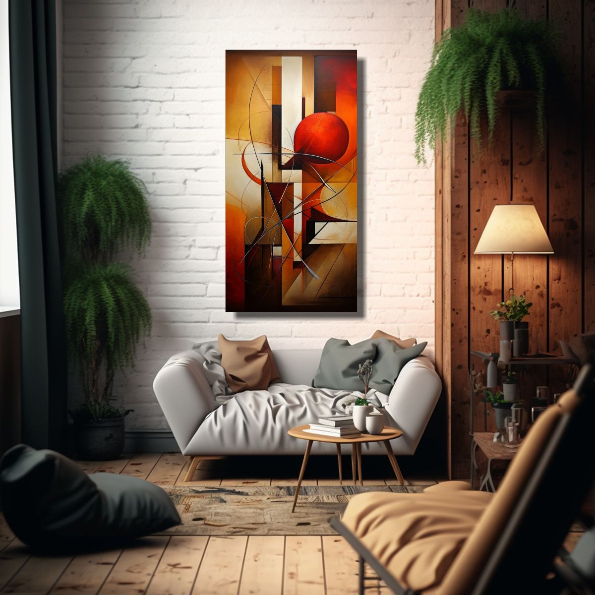 GENERICO - Pintura Abstracta En Lienzo De Imagen Intensa 70x140 Cm