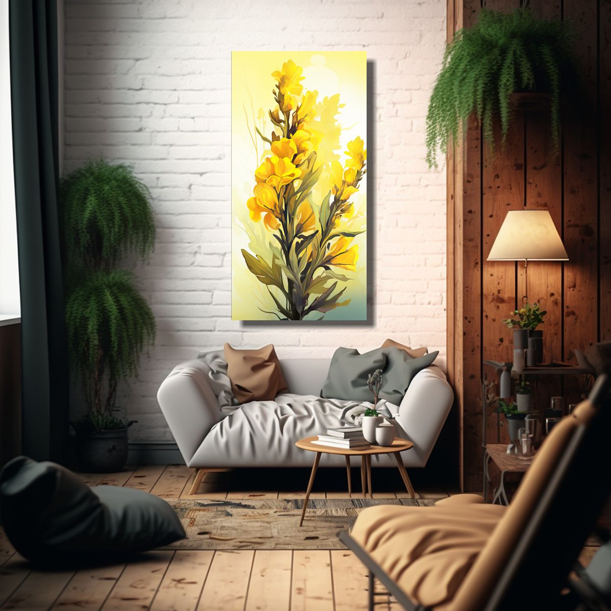 GENERICO - Cuadro Dibujo Belleza Con Hierbas De Salvia En 50x100 Cm