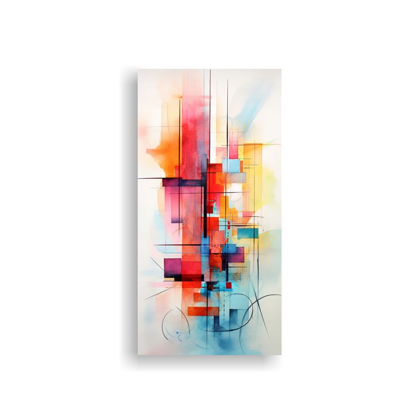 GENERICO - Cuadros Abstractos Acuarelas Para Decoración De 20x40 Cm