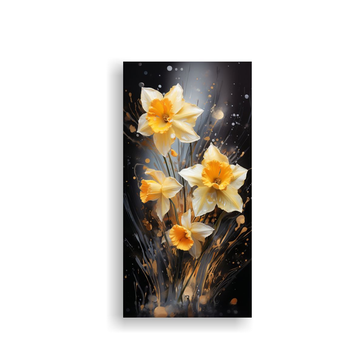 GENERICO - Pintura Abstracta Temática De Flores Narcisos En 60x120 Cm