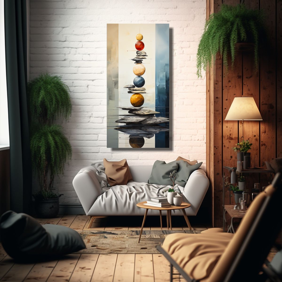 GENERICO - Arte De Pared Abstracción Equilibrio Y Armonía 50x100 Cm