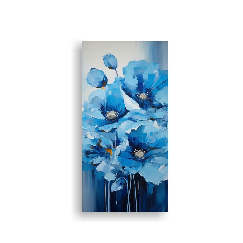 GENERICO - Pintura De Amapolas Azules Estilo Canva 60x120 Cm