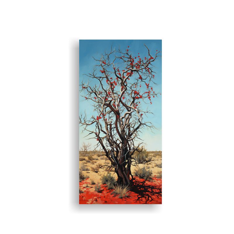 GENERICO - Pintura Abstracta De árbol De Ocotillo Con Tonos 80x160 Cm
