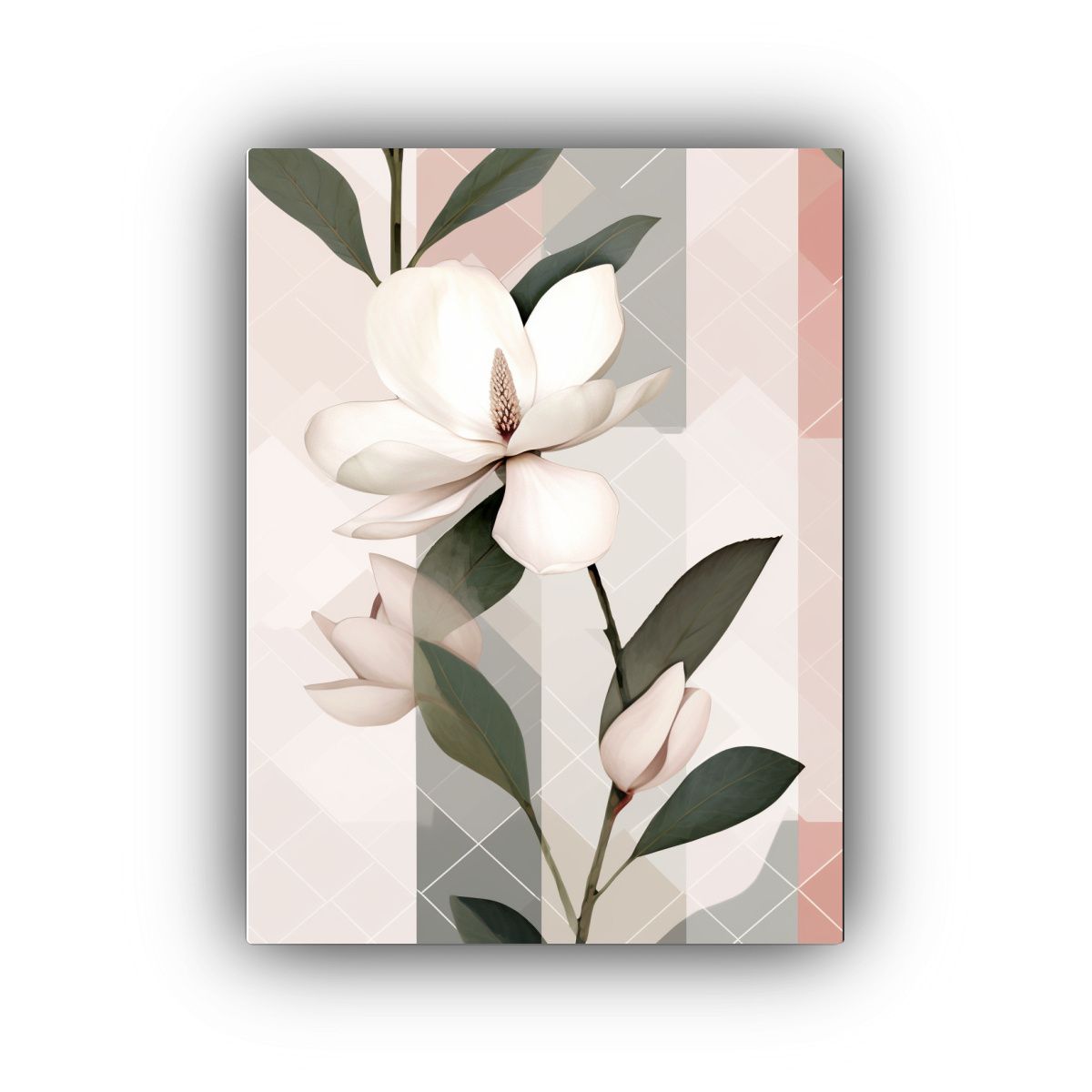 GENERICO - Cuadro Abstracto Magnolia Con Diseño Estético 80x120 Cm