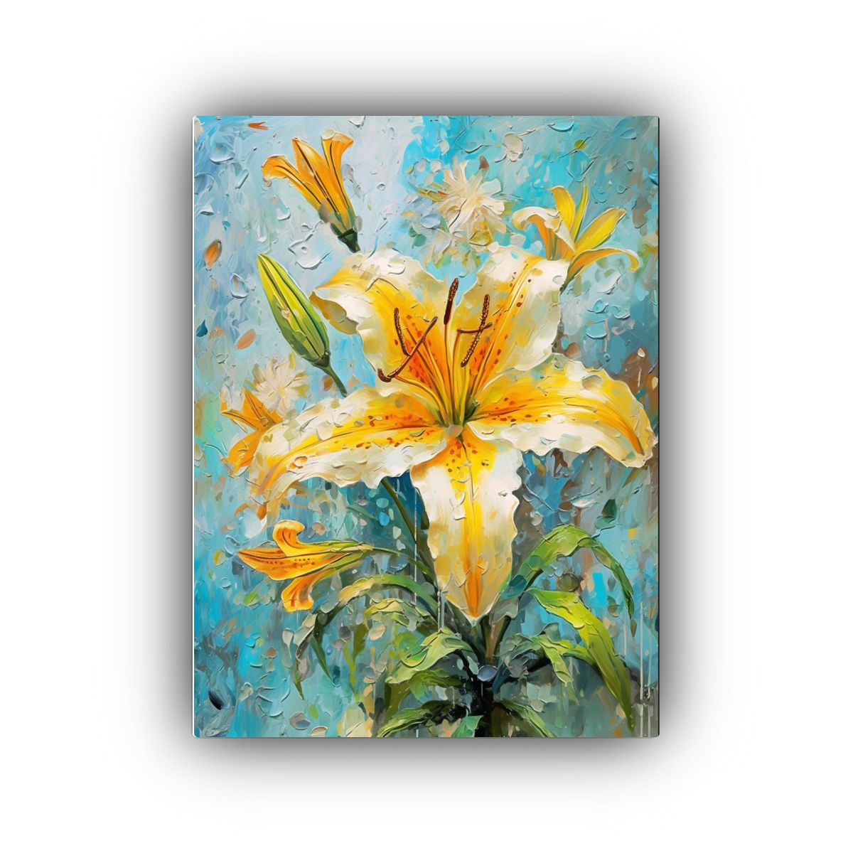 GENERICO - Cuadro Moderno Armonía Colores Lirio Amarillo 80x120 Cm