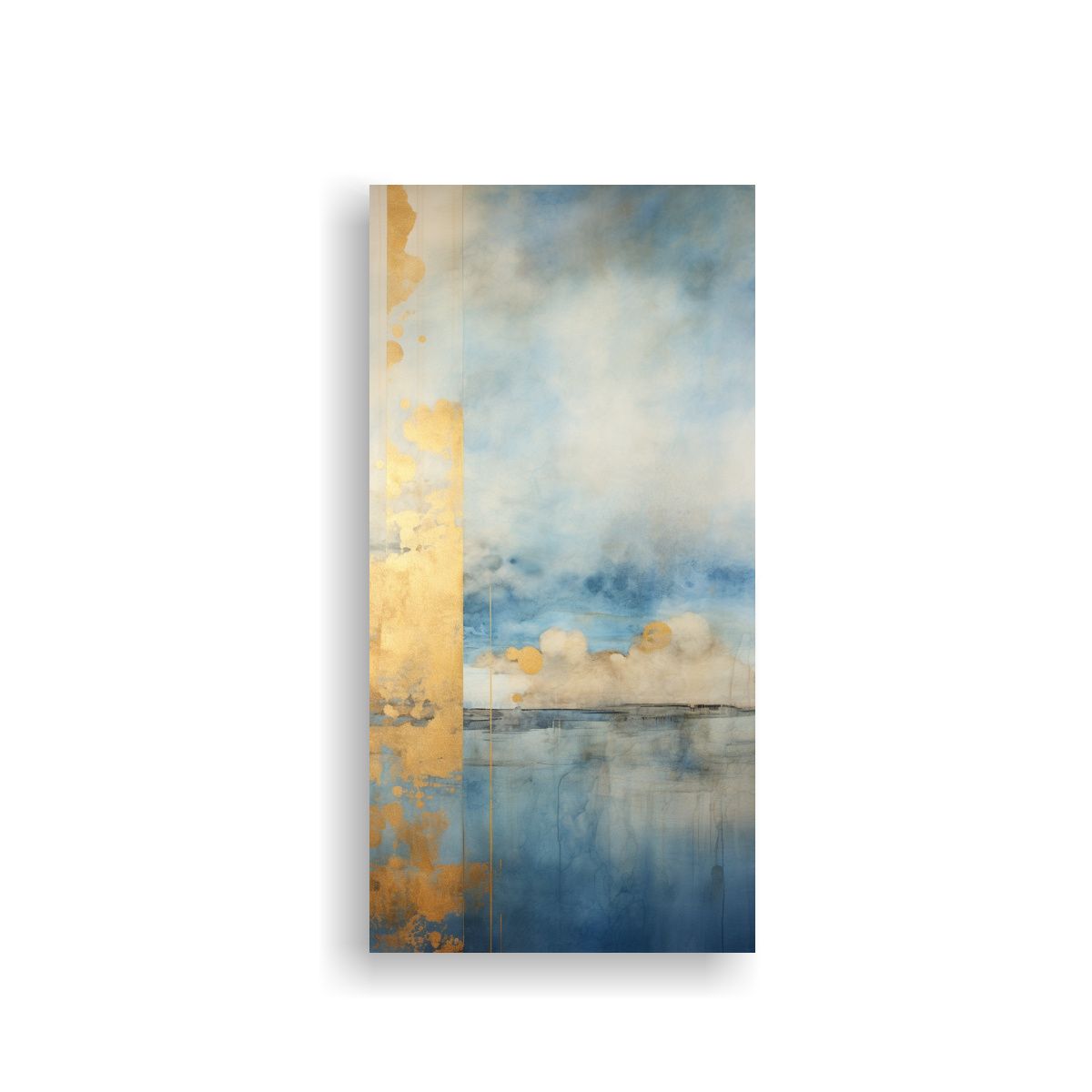 GENERICO - Cuadro Tela Moderno Minimalista En Tonos Azul 30x60 Cm