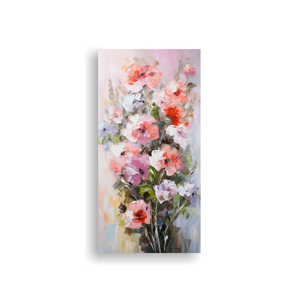 GENERICO - Pintura Vintage Luminosa A Carnesi Estilo Floral 20x40 Cm