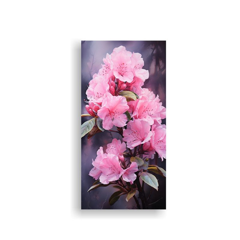 GENERICO - Pintura Abstracta Única Flores De Rododendro 40x80 Cm