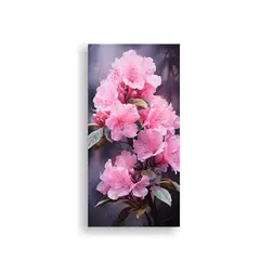 GENERICO - Pintura Abstracta Única Flores De Rododendro 40x80 Cm.