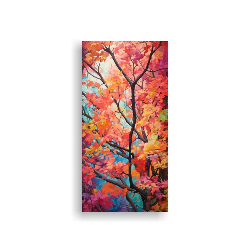 GENERICO - Pintura Abstracta árboles De Arce Detallada 50x100 Cm