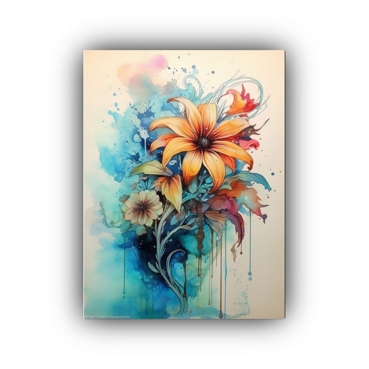 GENERICO - Pinturas Decorativas De Flores Estilo Acuarela E 80x120 Cm