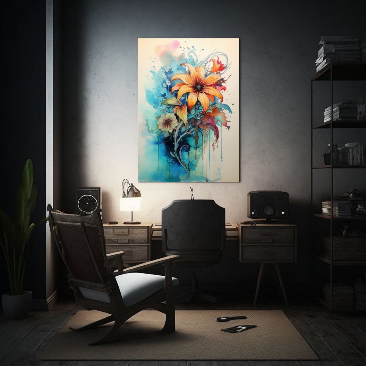 GENERICO - Pinturas Decorativas De Flores Estilo Acuarela E 80x120 Cm