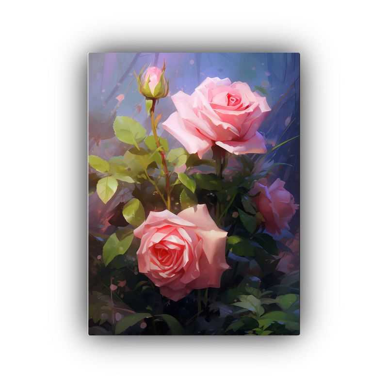 GENERICO - Cuadro Abstracto Flores Rosa Estilo Krenz Cushart 80x120 Cm