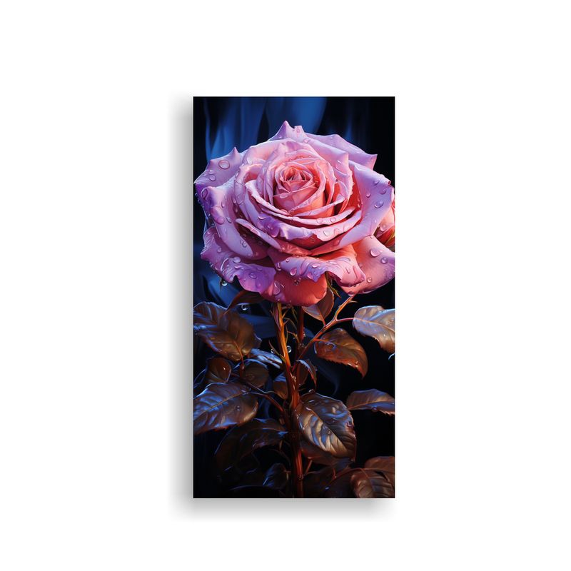 GENERICO - Cuadro Decorativo Rosa Venenosa En Un Fondo 80x160 Cm