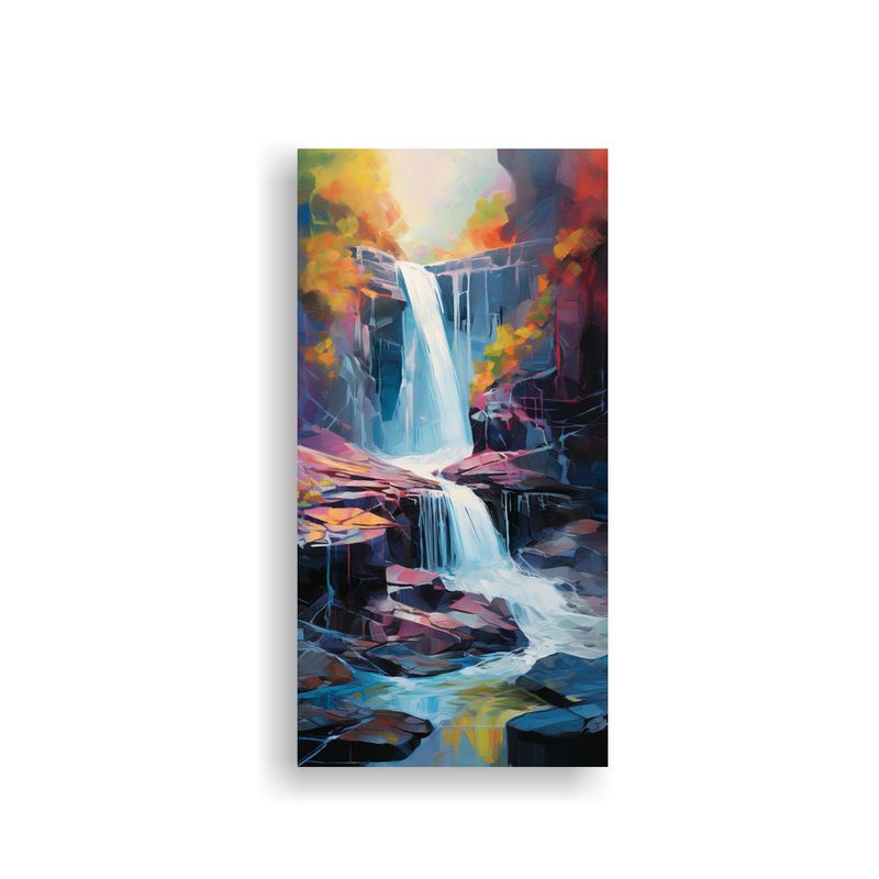 GENERICO - Pintura Abstracta De Cascada En Pinceladas Arte 50x100 Cm