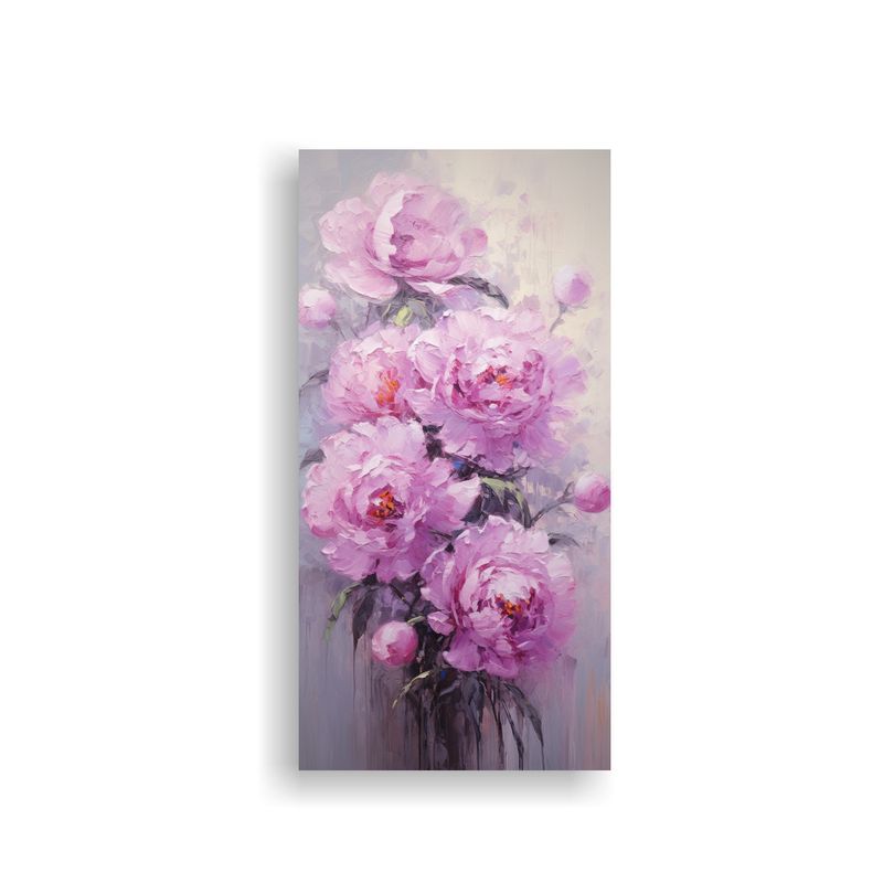 GENERICO - Cuadro Creativa Esquema Pintura Rosa PEONIAS En 60x120 Cm
