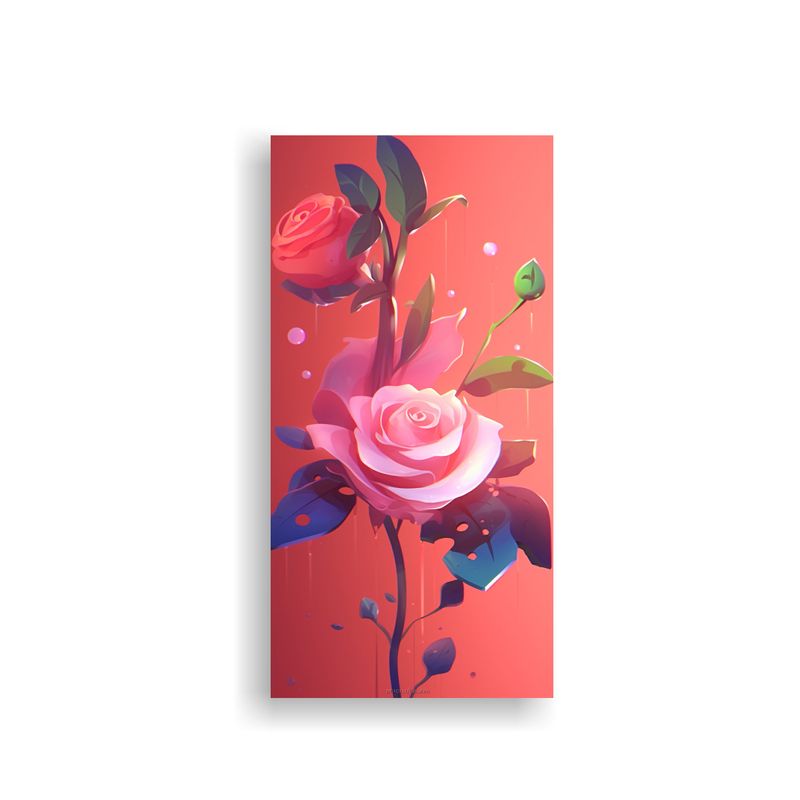 GENERICO - Pintura Decorativa Rosa Super Linda Estilo 50x100 Cm
